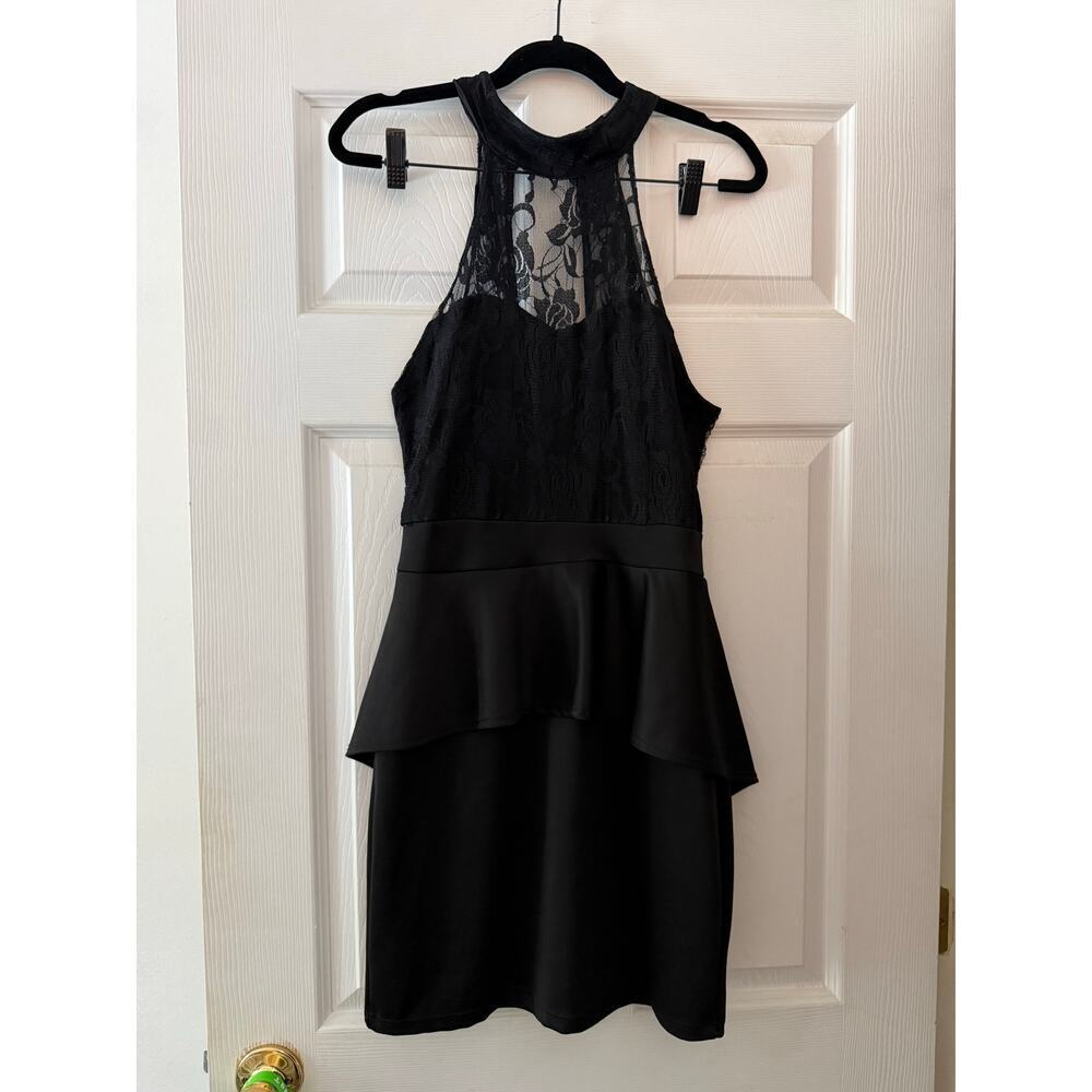 Cute black Lace Sleeveless Dress Size